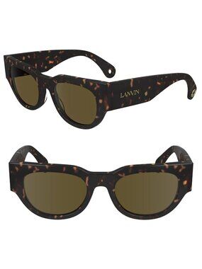 Lanvin LNV670S 234 51mm Rectangle Sunglasses Dark Tortuise / Brown